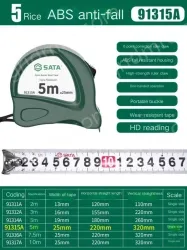 ABS anti-drop 5m ruler width 25mm-91315A