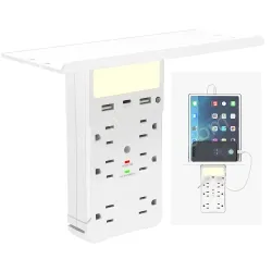 6 AC Outlets Surge Protector Wall Outlet Shlef