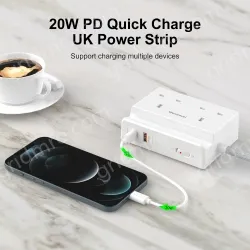 20W PD Quick Charger UK Power Strip