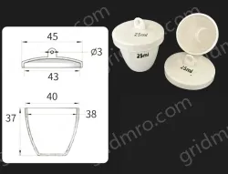 Ceramic crucibles 25ml+ lid