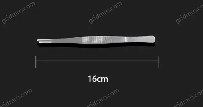Stainless steel tweezers Straight round toe (thick) 16cm