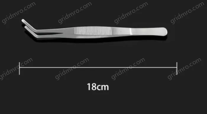Stainless steel tweezers Curved round toe (thick) 18cm