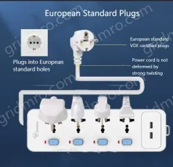 European Standard master switch 3 socket