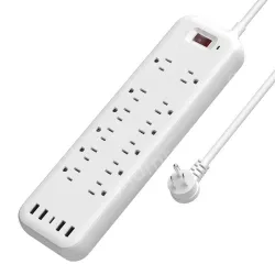 12 AC Outlets Surge Protector Power Strip