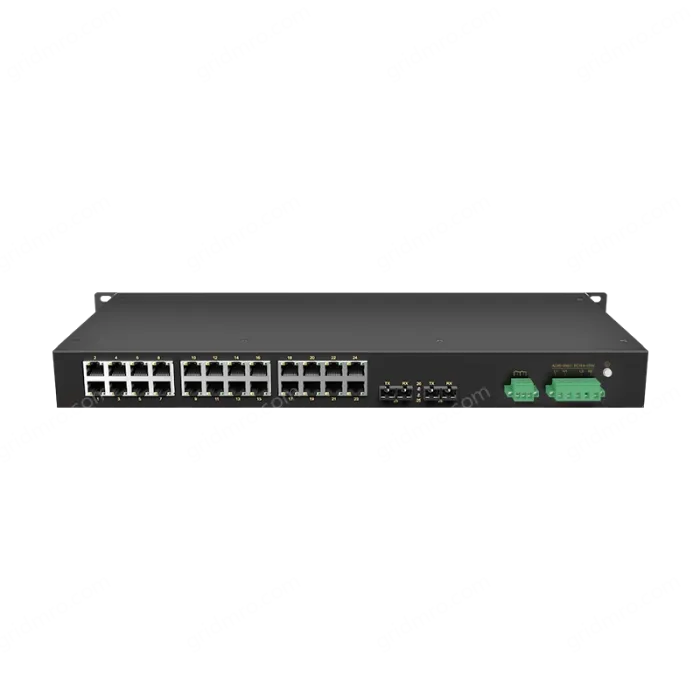 2 Ports 100M F(x) + 24 Ports 10/100M T(x) Rack-mount Unmanaged Industrial Ethernet Switch